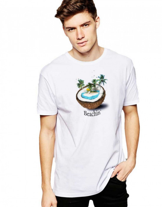 Tricou barbati alb - Beachin - M