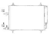 Condensator climatizare Citroen C5, 03.2001-08.2004, motor 1, 8/2.0, 3.0 V6 benzina; 2.0 HDI, 2, 2 HDI diesel, full aluminiu brazat, 560(520)x365x20, Rapid