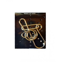 Puzzle brain twister din metal, Pentru copii si adolescenti, 10 cm, 476CUB-7