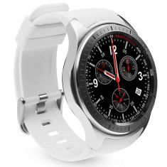 Smartwatch Telefon cu Android iUni DM368, AMOLED 1.39 inch, Wi-Fi, 3G, GPS, Bluetooth, Monitorizare Puls, Alb foto