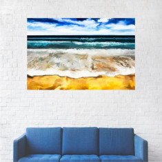 Tablou Canvas, Valurile marii pe nisipuri aurii - 80 x 120 cm foto