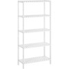 SONGMICS Etajera 5 niveluri, din bambus, pozitii reglabile, multifunctionala pentru bucatarie sau hol, 60x26x130 cm, alb Household NewTrend