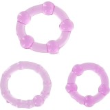 Seven Creations-Set de Trei Inele pentru Penis Liliac-Silicon