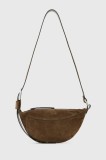 AllSaints geantă de mana din piele &icirc;ntoarsă LUNA culoarea maro, W350XD