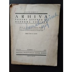 Arhiva Pentru Stiinta si Reforma Sociala - Anul XV Nr. 1-2, 1937