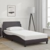 VidaXL Cadru de pat cu tăblie, gri, 100x200 cm, piele ecologică 373141