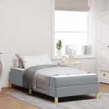 vidaXL Pat cu arcuri Taupe, Maro 90 x 200 cm Țesătură, Lemn Ingineresc