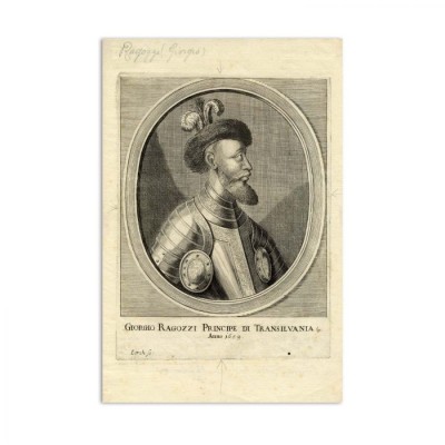Principele Gheorghe R&amp;aacute;k&amp;oacute;czi al II-lea, gravură &amp;icirc;n cupru, 1659 foto