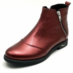 GHETE DAMA VDM003 DIN PIELE NATURALA BIZONATA BORDO foto