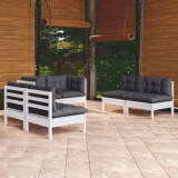 VidaXL Set mobilier grădină cu perne, 6 piese, lemn masiv de pin