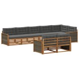 vidaXL Set de canapele de exterior cu pernă 8 pcs Natural și Antracit 3383500