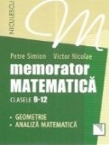 Memorator matematica clasele 9-12. Geometrie. Analiza matematica