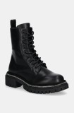 Steve Madden bocanci de piele Opt-In femei, culoarea negru, cu platforma, SM11003484