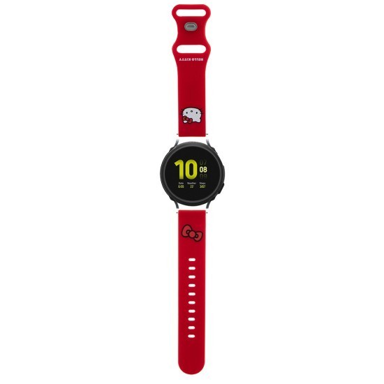 Curea pentru Samsung Watch 4/5, Huawei Watch GT 3 (42mm)/GT 3 Pro (43mm) - Hello Kitty Strap Silicone Kitty Head (HKUWMSCHBLR) - Red