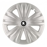 Set 4 capace roti pentru Skoda Nou Alb-Negru, model Glory Gray, R14