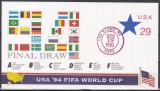 SUA 1994 - Cupa Mondială de fotbal - S.U.A.,Extragerea Grupelor, plic, Stampilat