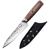 Cutit bucatar Finka Foxter, ascutit, 24 cm, otel si lemn, maner ergonomic, teaca