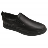 Pantofi largi si usori din piele naturala negri cu marimi 45, 46, 47, Negru