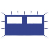 VidaXL Perete lateral foișor cu ferestre, albastru, 4x2 m