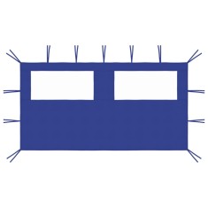 Gossi perete lateral foisor cu ferestre, albastru, 4x2 m