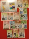 SHARJAH, SPORT MEXIC - COLIȚĂ IMPERF. + SERIE COMPLETĂ PERF./IMPERF. MNH