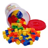 Set Galeata cu cuburi de construit, WONDER BUILDER, Multicolor, 145 piese, Oem