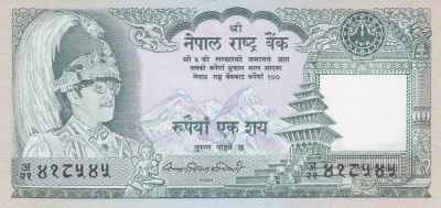 Bancnota Nepal 100 Rupii (1983) - P34b UNC foto