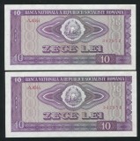 q678 RSR PERECHE CONSECUTIVA 10 LEI 1966 NECIRCULATA UNC