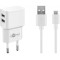 Incarcator de retea dual 2x USB cu cablu micro USB 2.4A alb Goobay