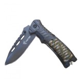 Cutit pliabil pentru camping si drumetii, 21.5 cm, cremene, fluier, sfoara