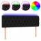 Tablie de pat cu LED, negru, 144x7x78/88 cm, textil