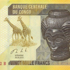 CONGO █ bancnota █ 20000 Francs █ 2013 █ P-104b █ UNC █