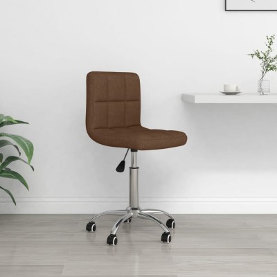 vidaXL Scaun de birou pivotant, maro, material textil foto
