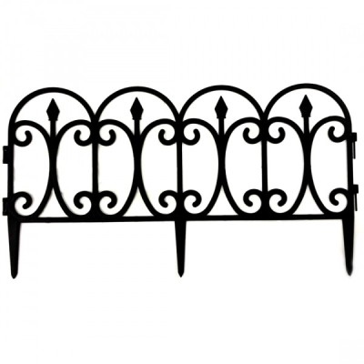 Gard Decorativ PVC Negru 10 segmente 60x32cm Total 6ml Wei 10xA14698 foto