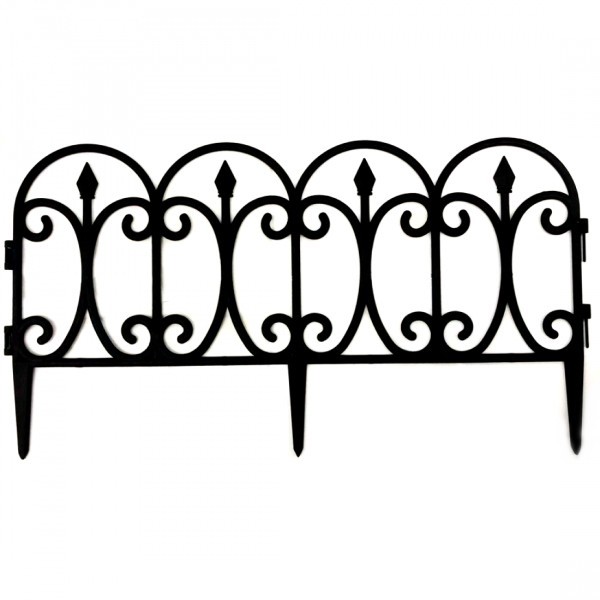 Gard Decorativ PVC Negru 10 segmente 60x32cm Total 6ml Wei 10xA14698
