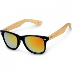 Ochelari de soare unisex Navaris, UV400, Bambus, Galben, 40731.01.06