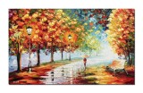 Tablou 3D inspirational pictat manual living, dormitor, Pe drumul meu, 100x60cm ulei pe panza, Leonard Covaci