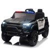 Masinuta electrica de politie pentru 2 copii, Kinderauto Police Patrol, 4x4, 800W, 24V, dotari premium, neagra