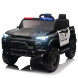 Cumpara ieftin Masinuta electrica de politie pentru 2 copii, Kinderauto Police Patrol, 4x4, 800W, 24V, dotari premium, neagra