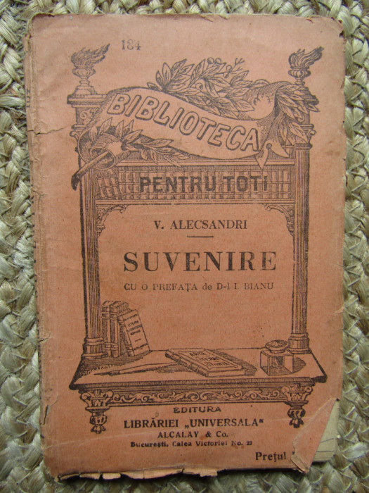 V. Alecsandri - SUVENIRE -cca.1900 -BPT nr. 184