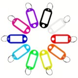 Set 10 brelocuri pentru identificare chei, etichete reinscriptibile, 10 culori diferite, inel metalic, plastic rezistent