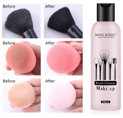 Solutie curatare pensule machiaj Miss Rose Brush Cleaner Make Up, 120 ml foto