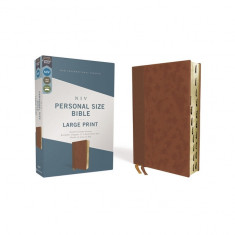 Niv, Personal Size Bible, Large Print, Leathersoft, Brown, Red Letter, Thumb Indexed, Comfort Print