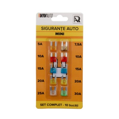 Set 10 sigurante auto mini VIvauto, 5A-30A foto