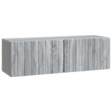 vidaXL Oglindă TV montată pe perete Sonoma gri 98 x 31 x 30 cm 898391