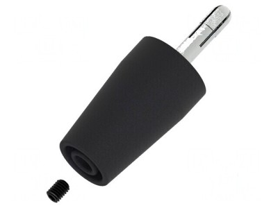 Conector banană 4mm negru neizolat nichelat 43mm foto