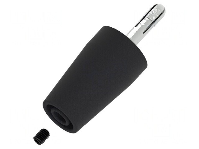 Conector banană 4mm negru neizolat nichelat 43mm