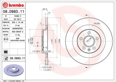 BREMBO 08.D883.11 PRIME LINE - UV Coated Disc frana