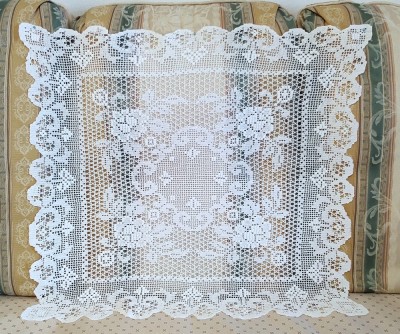 Mileu/ Centru de masa Vintage din bumbac crosetat manual foto