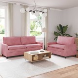 vidaXL Set de canapea 2 pcs Roz Catifea 3417130